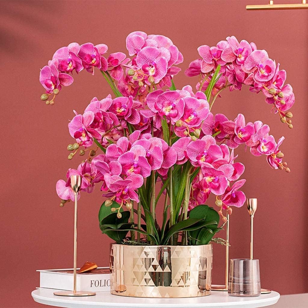 Sztuczne Orchidee 15 Główek Sztuczny Kwiat Porcelanowy Wazon Sztuczna Orchidea Duża Doniczka Sztuczne Kwiaty Phalaenopsis Sztuczne Kwiaty