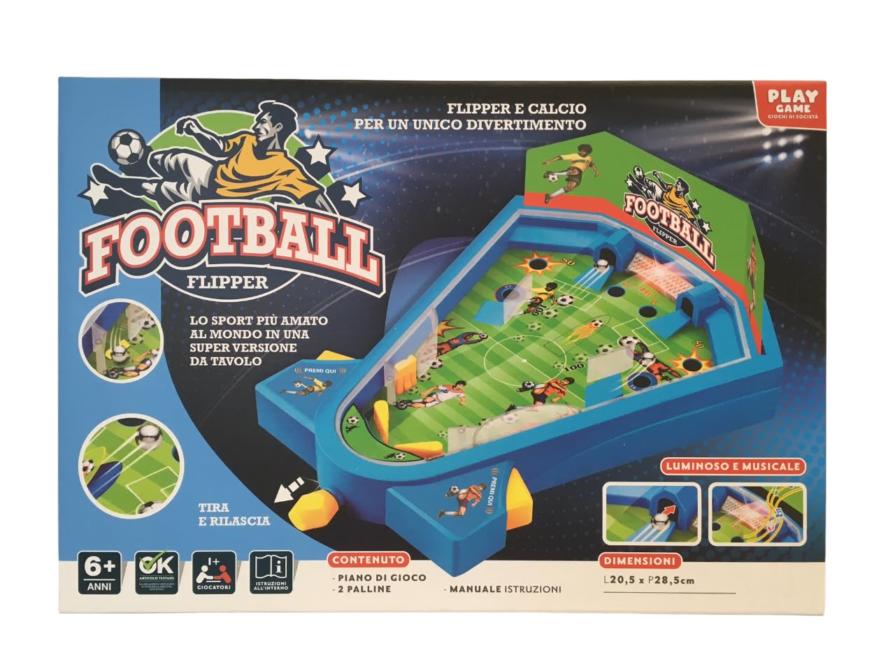 Generico Gioco Calcio Flipper Calcio Soccer da Tavolo Calcetto Gioco Flipper Sport 2 in 1 Football Flipper da Tavolo Gioco Soccer con Luci e Suoni Mini Football da Tavolo Football