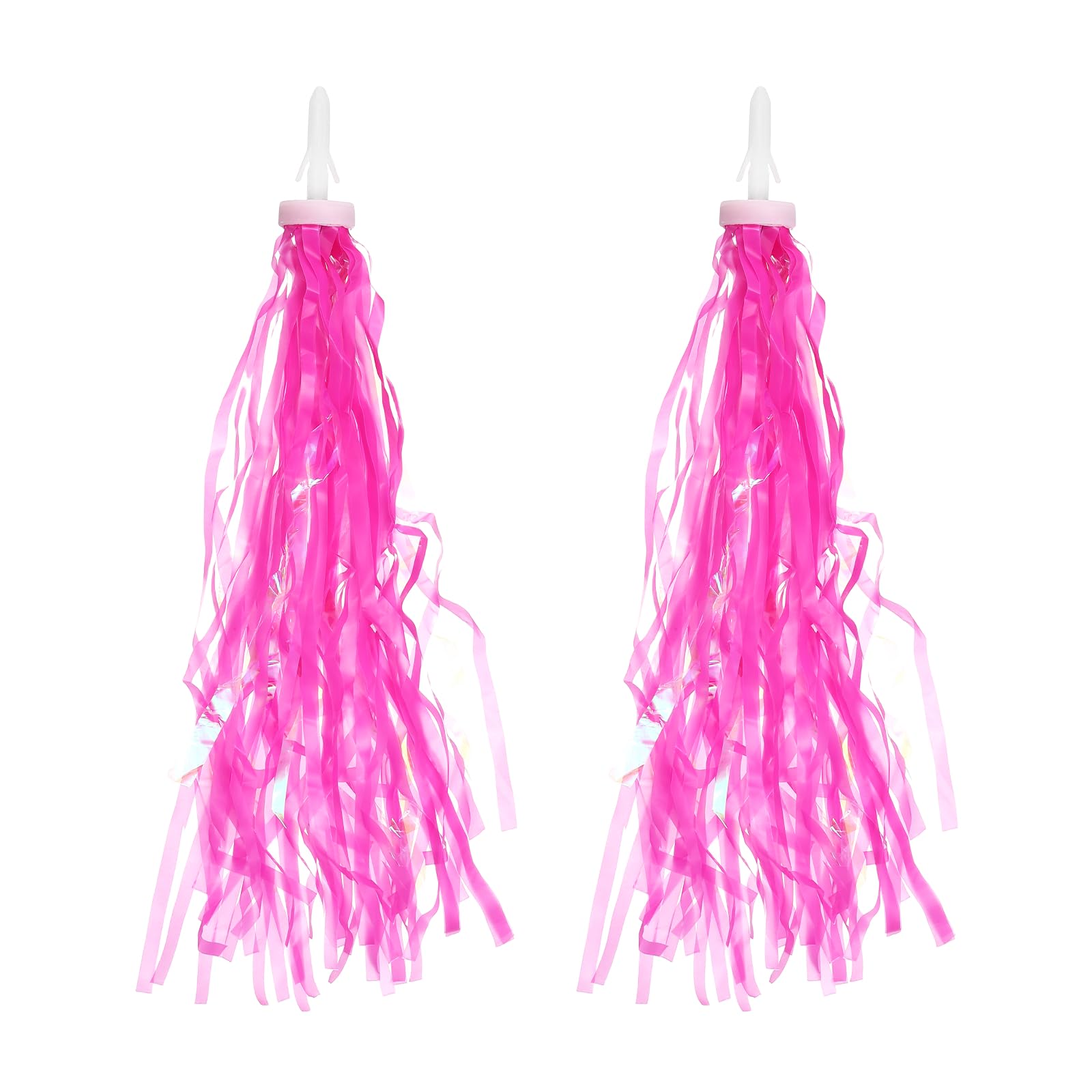 PATIKIL 2Pcs Bike Streamers, Colorful Scooter Handlebar Tassels Grips Ribbon Accessories Decorations for Bicycle Tricycle Handles, Rose Pink
