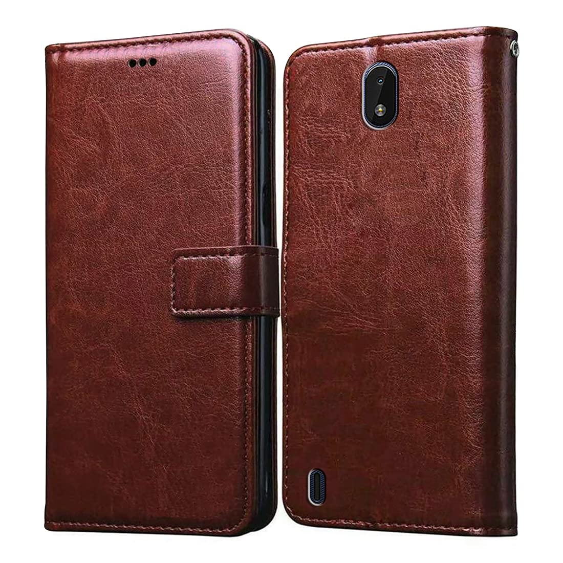 Amazon Brand-Solimo Flip for Nokia C01 Plus (Leather_Brown) (B09WTTDC8Q) Amazon Price History, Amazon Price Tracker