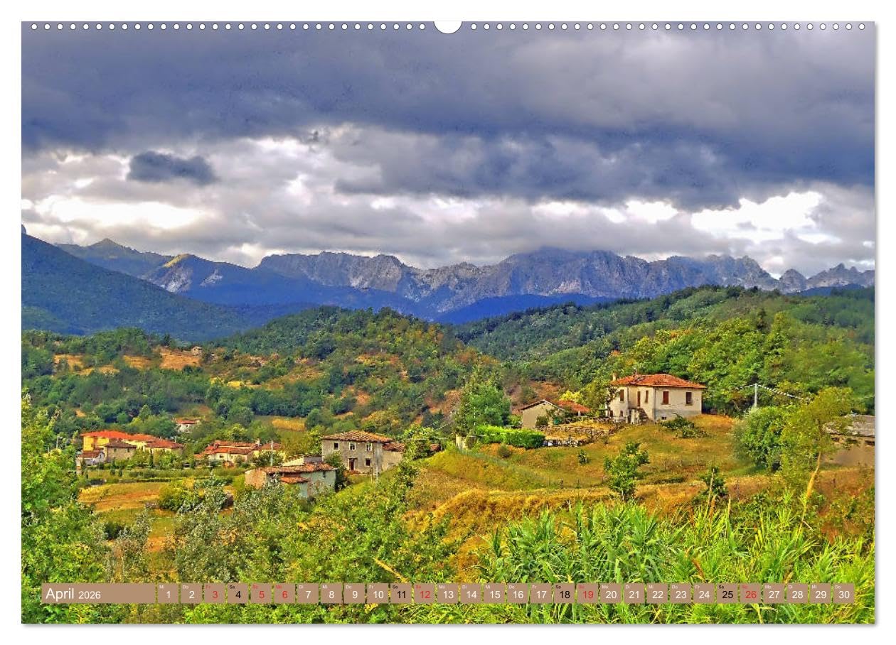 Garfagnana, Impressionen aus dem Norden der Toskana (hochwertiger Premium Wandkalender 2026 DIN A2 quer), Kunstdruck in Hochglanz: Zauberhafte Schönheit der Nord-Toskana (CALVENDO Orte)