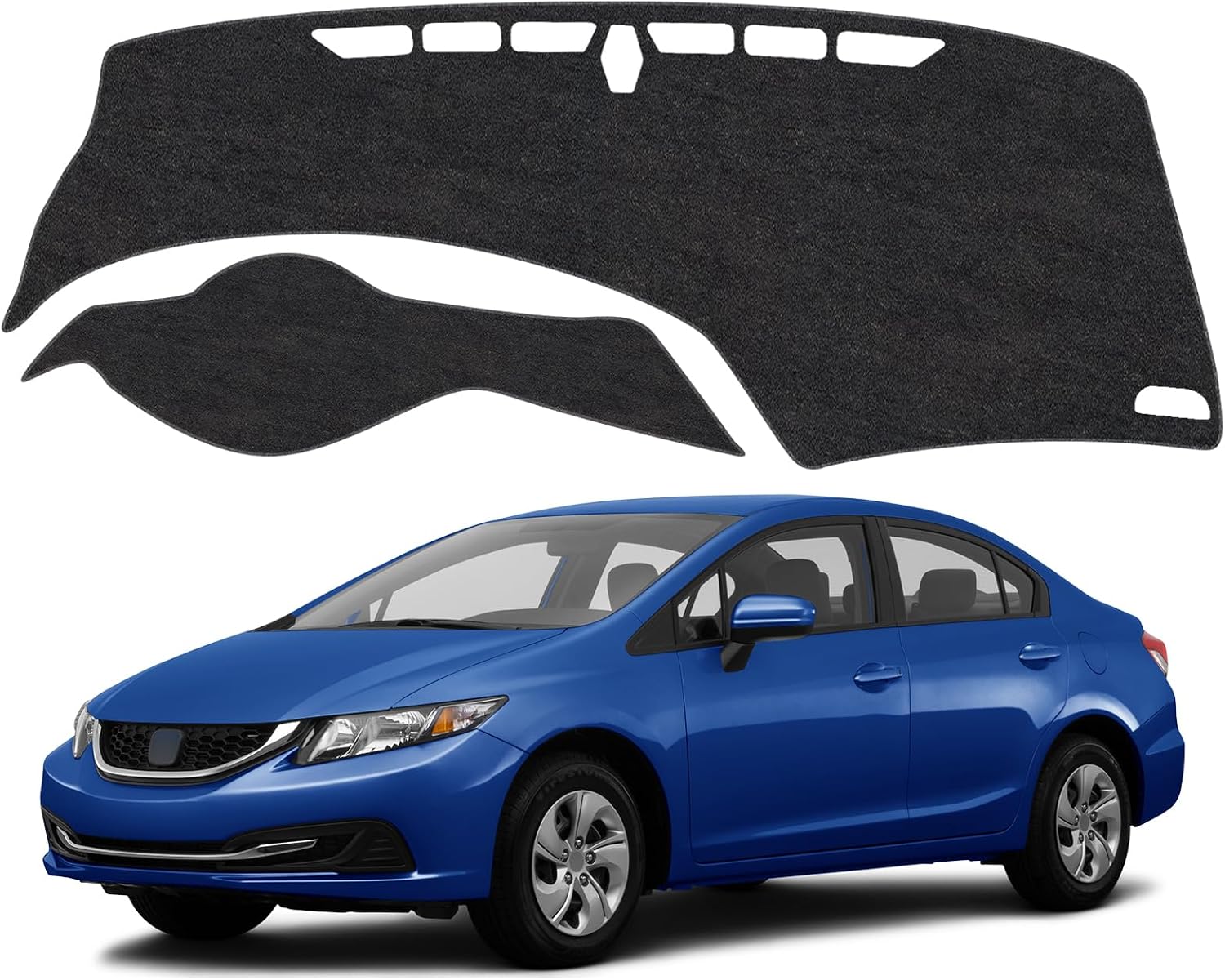 Dash Cover Mat Compatible with Honda Civic 2012-2015 Non-Slip Dashboard Cover Mat Sunshade UV Rays Protector Interior Accessories