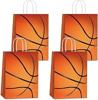 Lusmajoy 16-Pack Basketball Party Favor Bags - Goodie Treat Bags for Kids Birthday, Sports Theme Supplies