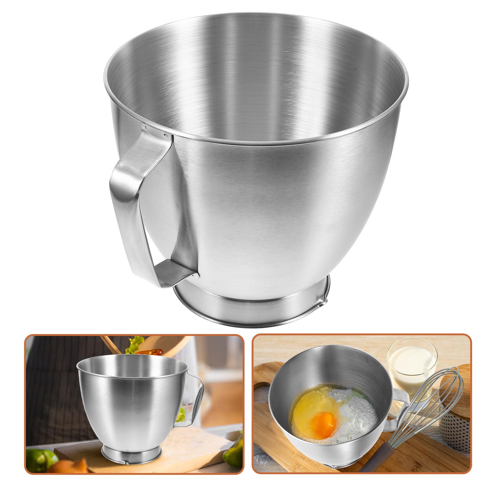 Tazón Grande para Mezclar de Acero Inoxidable 4.5l, Accesorio de Cocina Versátil y Profundo para Batir Huevos y Preparar Alimentos