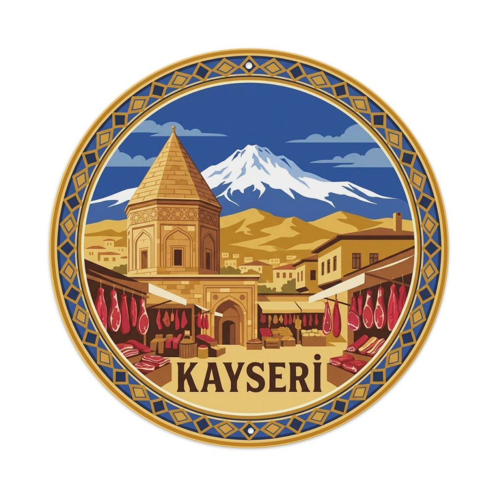 Kayseri Erciyes Mountain Turkey Nature Travel Graphic Metal Tin Sign