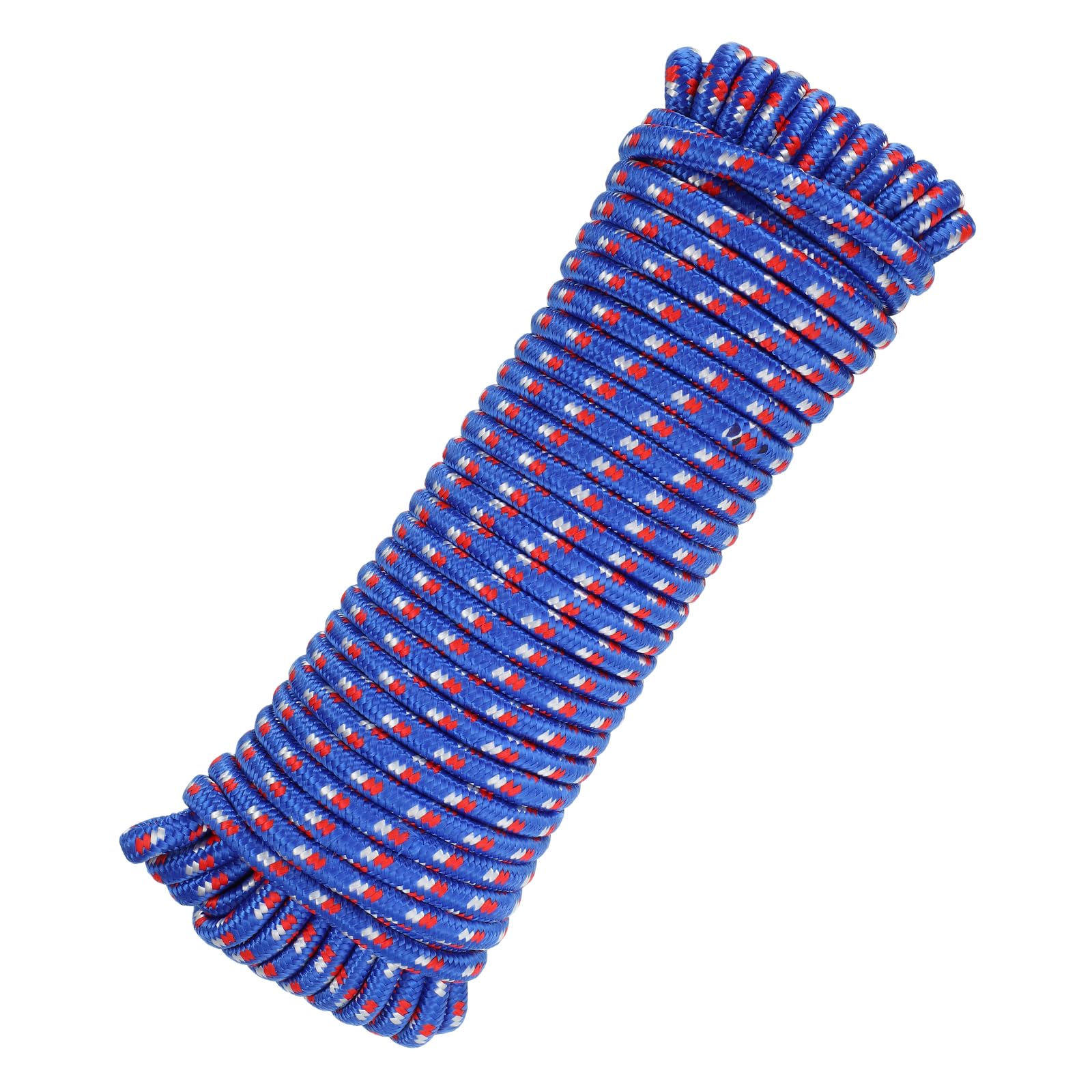 Corde utilitaire tressée 10mm en polypropylène bleu blanc rouge 30m pour le camping et mât