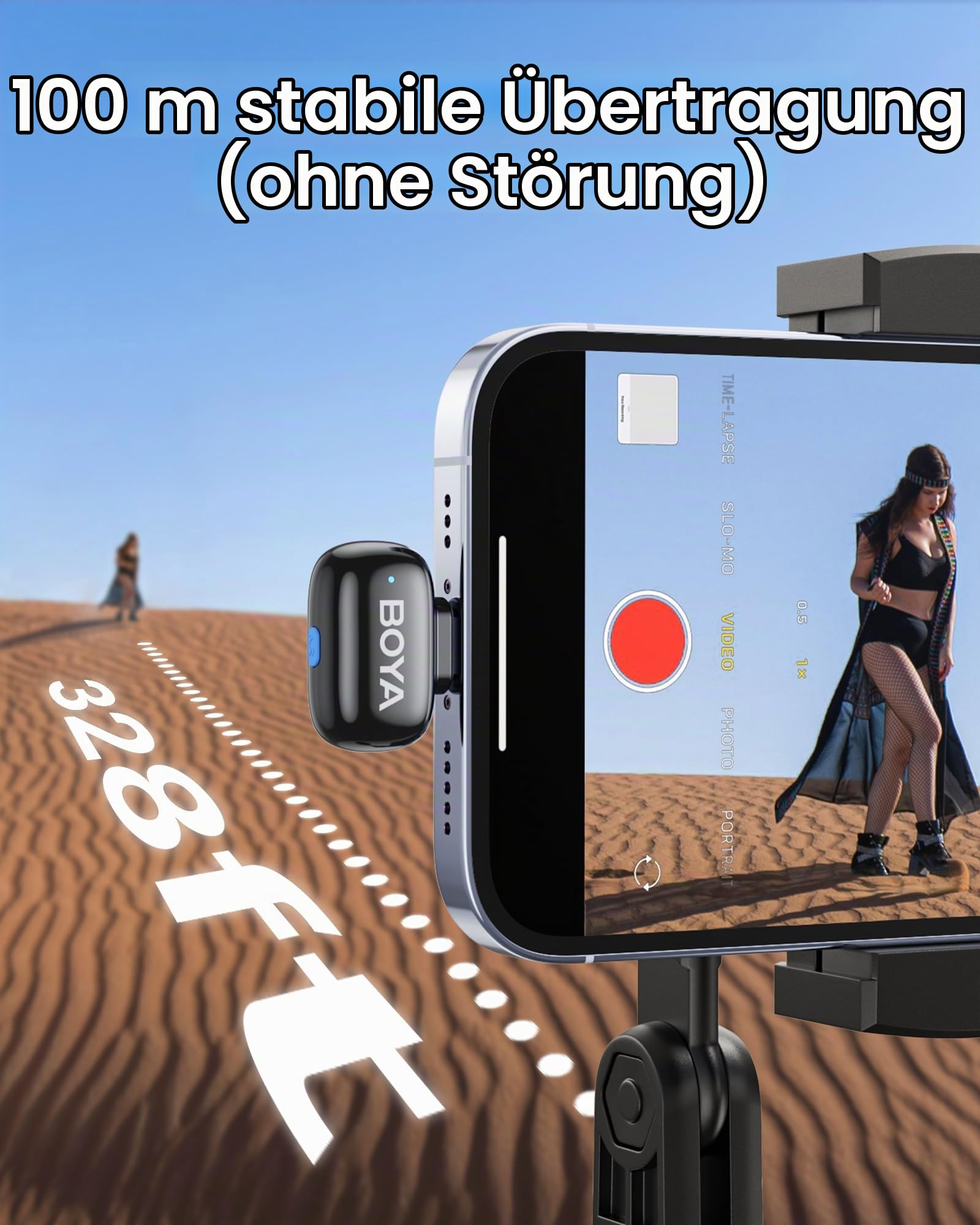 BOYA MINI 2 Mikrofon Handy, 48kHz/24Bit, 100m, 30h, Lightning Mini Mikrofon für iPhone 7-14 Serie, Kabelloses Lavalier-Mikrofon, Ansteckmikrofon für Vlogging, Streaming, YouTube, Interview