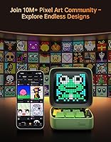 Vista 5 de Divoom Ditoo Pro Retro Pixel Art Game Altavoz Bluetooth con pantalla frontal controlada por aplicación LED de 16 x 16 (verde)