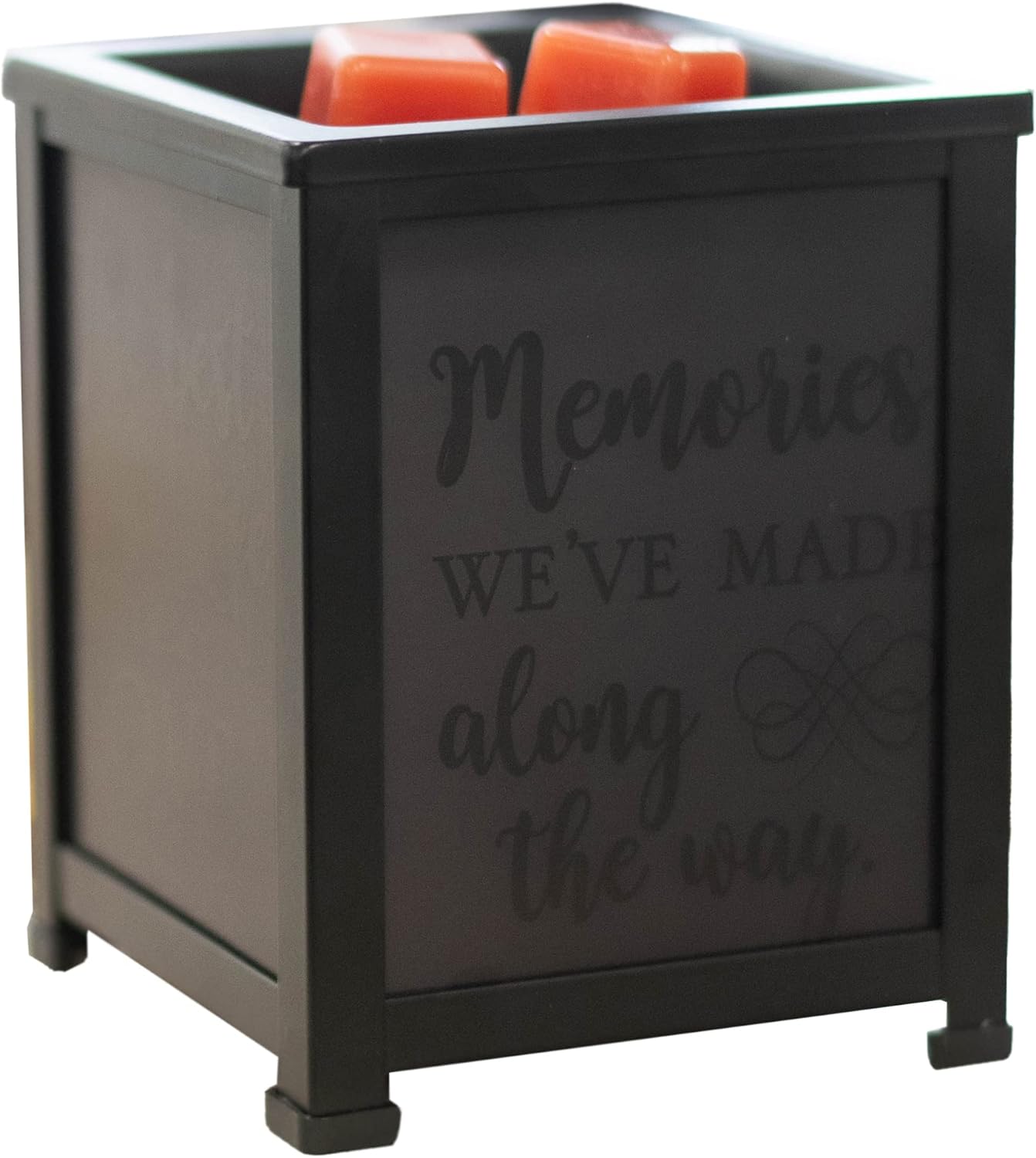 Elanze Designs Best Life Love Black Metal Electrical Wax Tart and Oil Glass Lantern Warmer