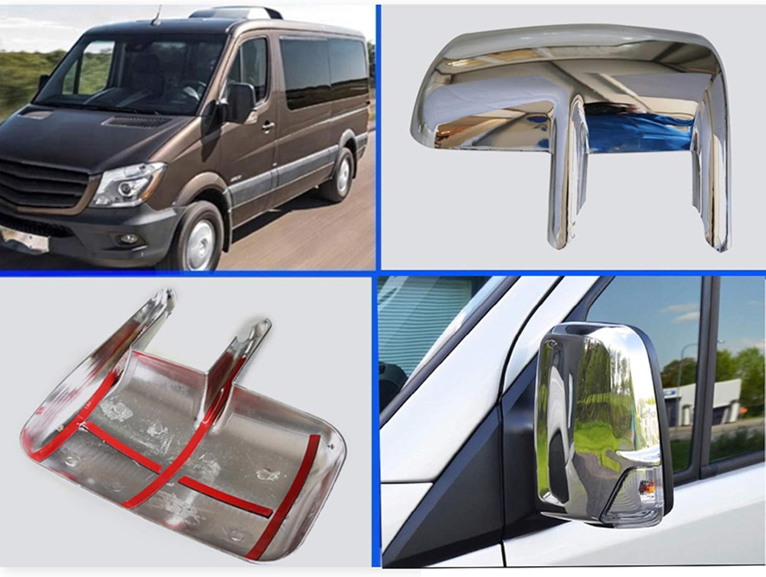 Door Side View Mirror Covers Car Rearview Mirror Protection Cover Caps Left Right for left-hand drive vehicles for Mercedes Sprinter 901 902 903 904