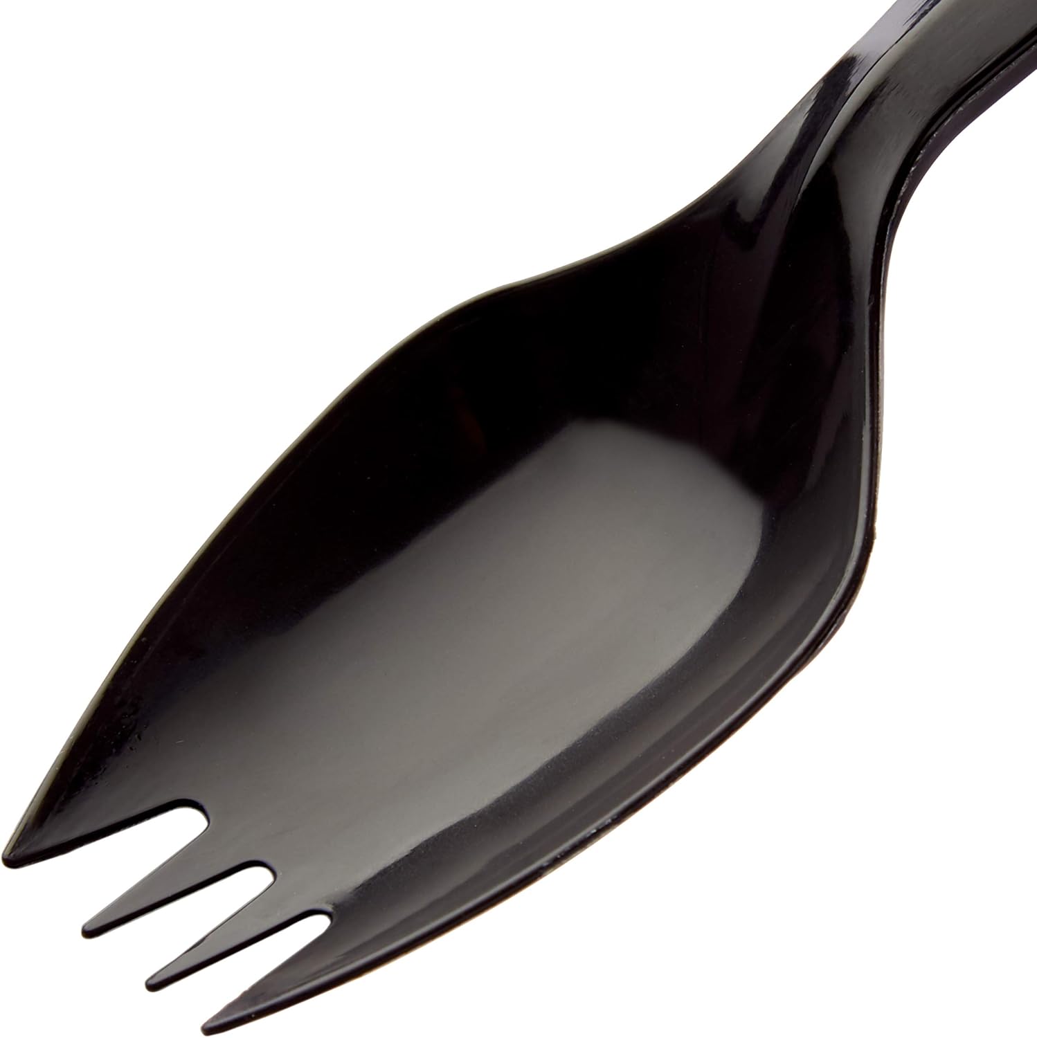 BPA-Free Black Disposable Sporks 100 Pk. Recyclable, Eco-Friendly and Kid-Safe 2-in-1 Utensils Built Strong to Last Large Meals. Great for School Lunch, Picnics or Restaurant and Party Supply (100)