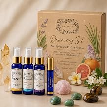 BALIPURA Aura Spray & Chakra Roll On Gift Set, Crystal Infused