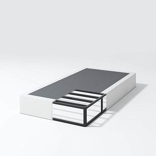 Base de colchón Twin Box Spring de 9 pulgadas, base de cama de metal con cubierta de tela, sin ruido, fácil montaje