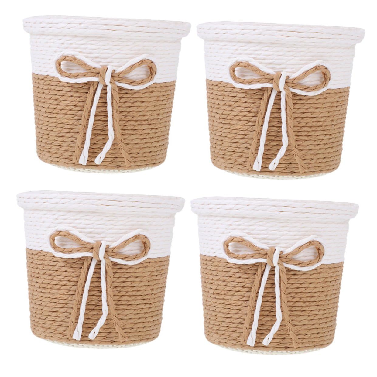 Pots Décoratifs Ronds en Papier Tissé Haut de Gamme pour Plantes d'Intérieur