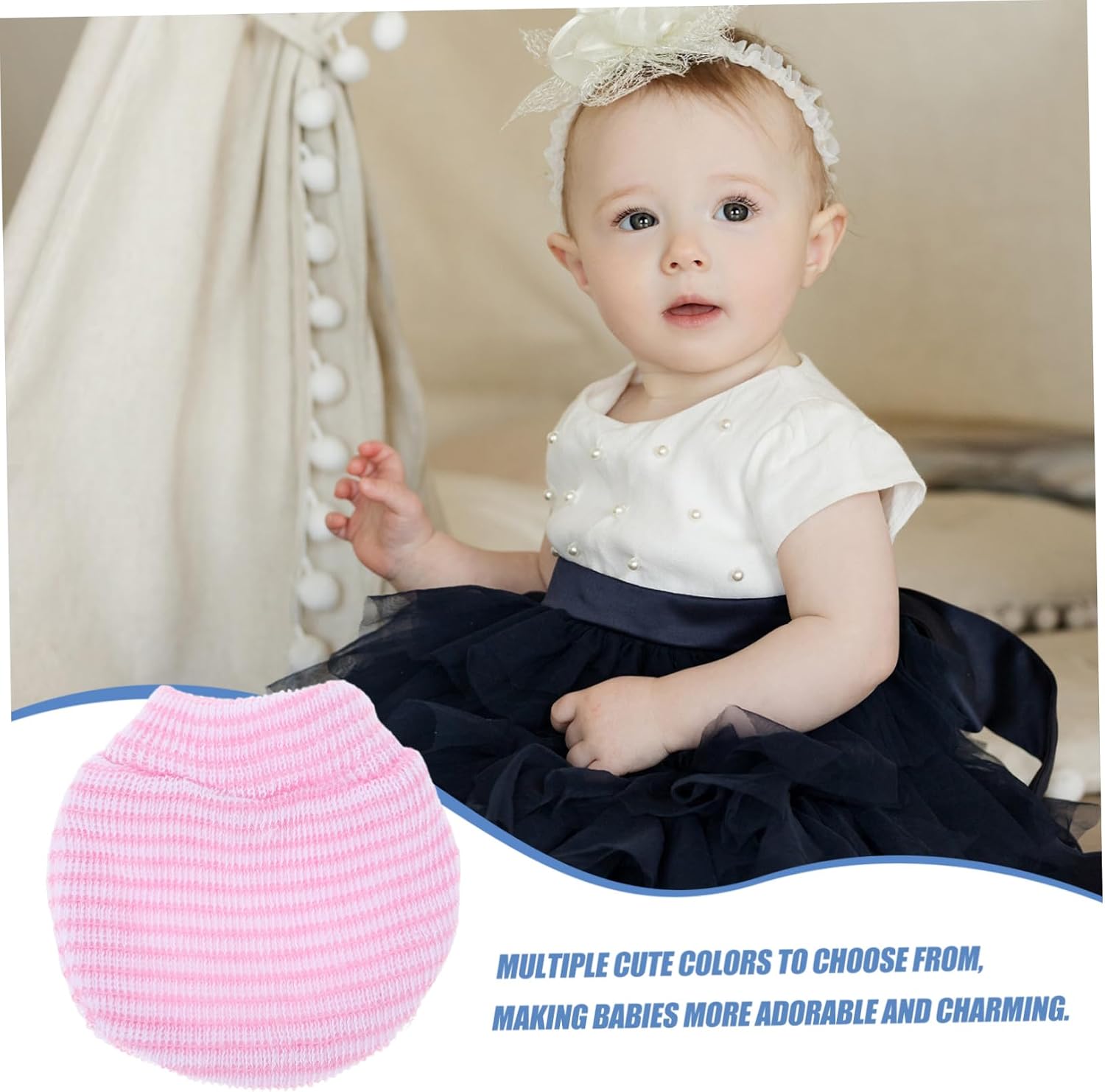 Boy Girl No Scratch Mittens Newborn Knit Gloves Soft Winter Mittens for Boys Girls Fingertip Gloves Scratch No