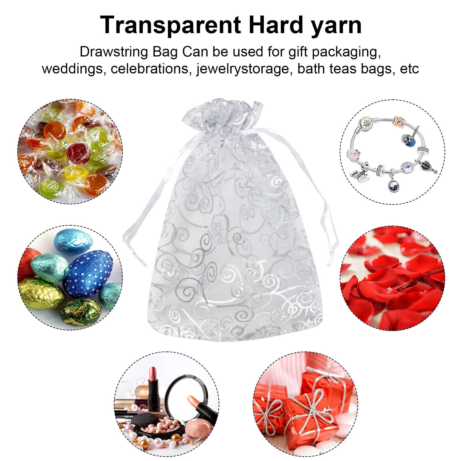 100 Pièces Sachet Organza 10 X 15 Cm Avec Cordon De Serrage Sac De Protection De Raisins Reutilisable Jardin Proteger Sacs Protection Pour Fruits 97299864