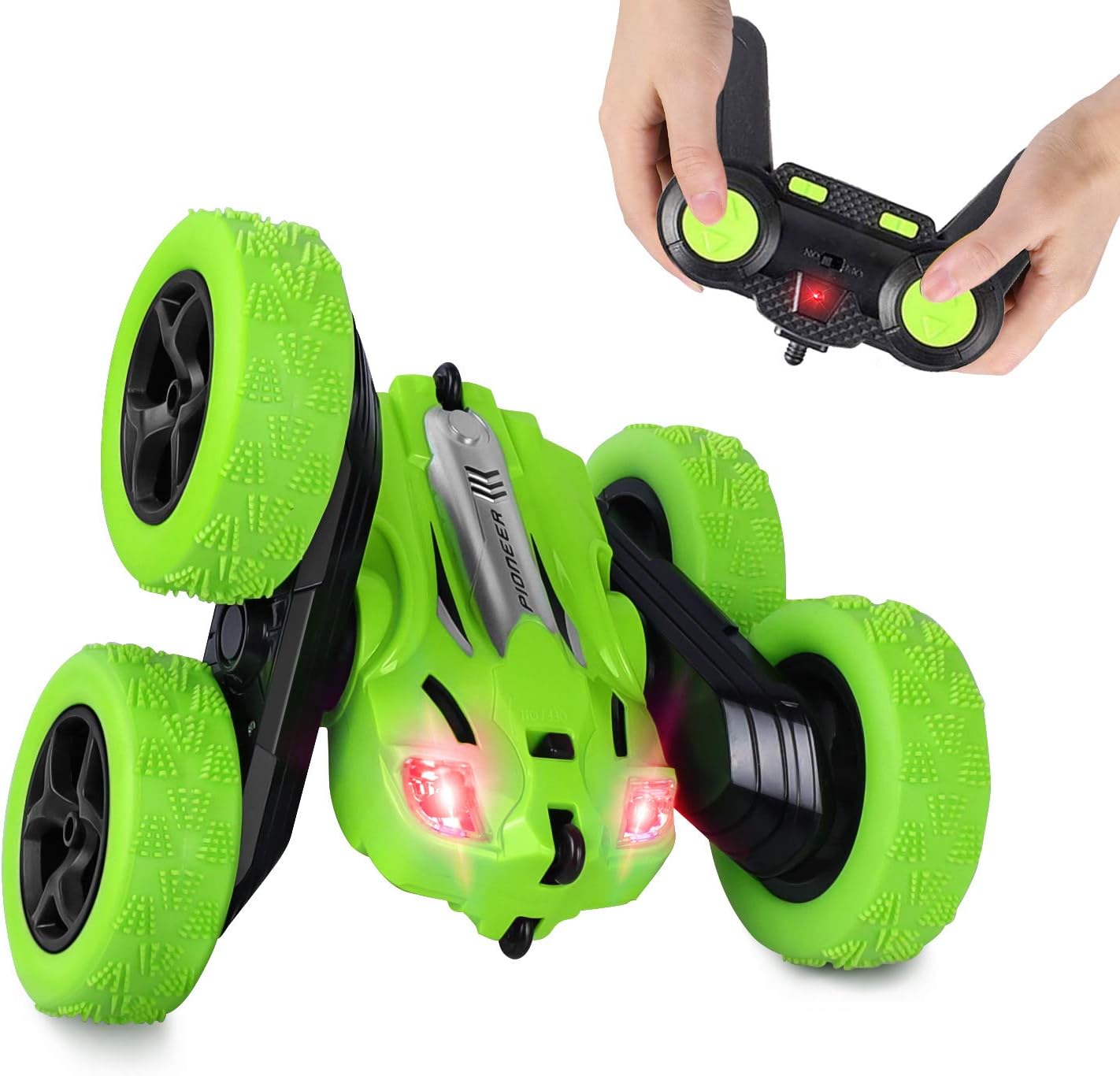 SGOTA Remote Control Car,Double Sided 360° Rolling Rotating,Drift High Speed Off Road Stunt Truck,2.4GHz Electric Car,LED Headlights RC 4WD for 5 6 7 8-12 Year Old Kids Toys