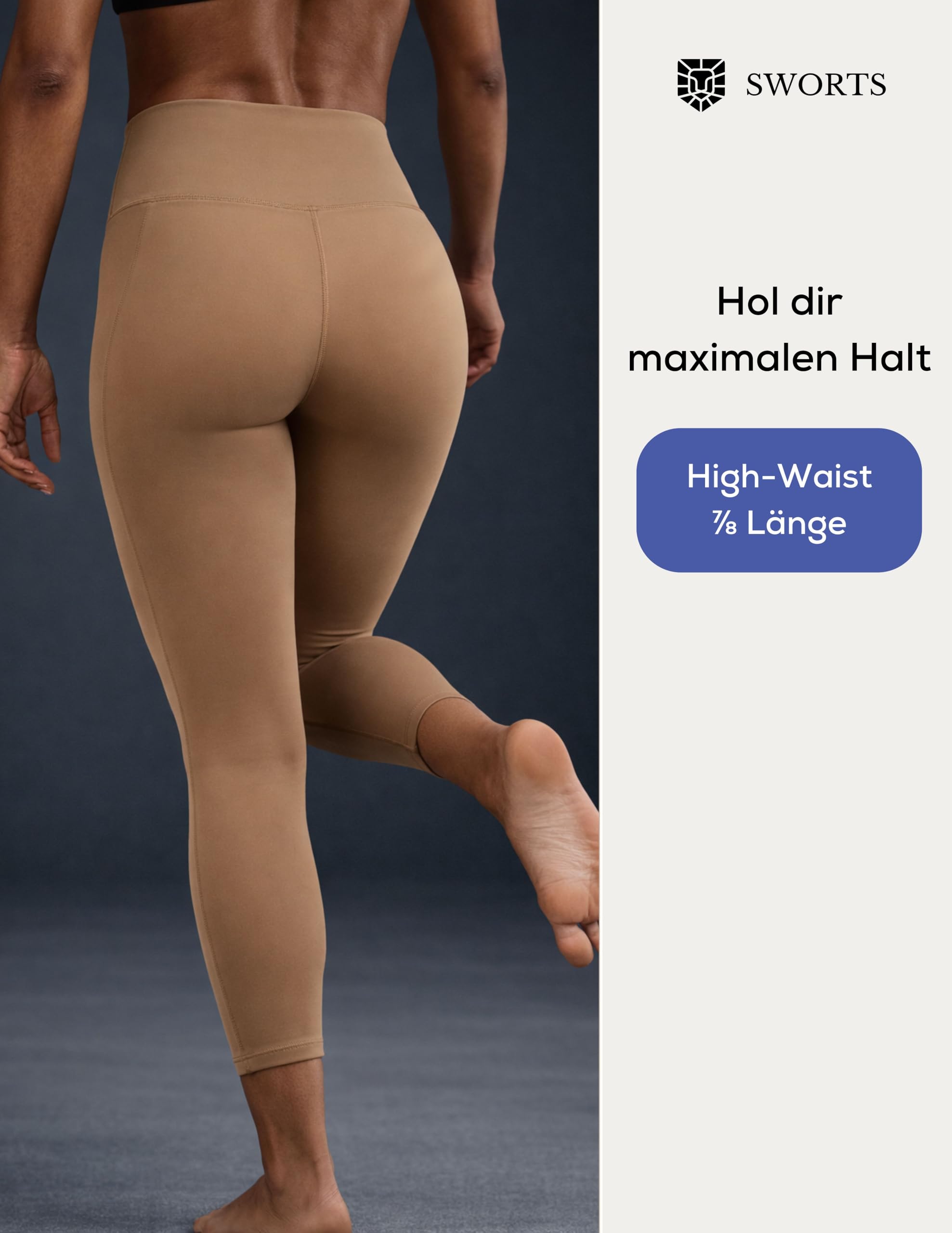 Fuel Laufhose Damen I 7/8 Runnning Tights mit Leichter Wärme & Hohem Bund (Women Compression Pants)