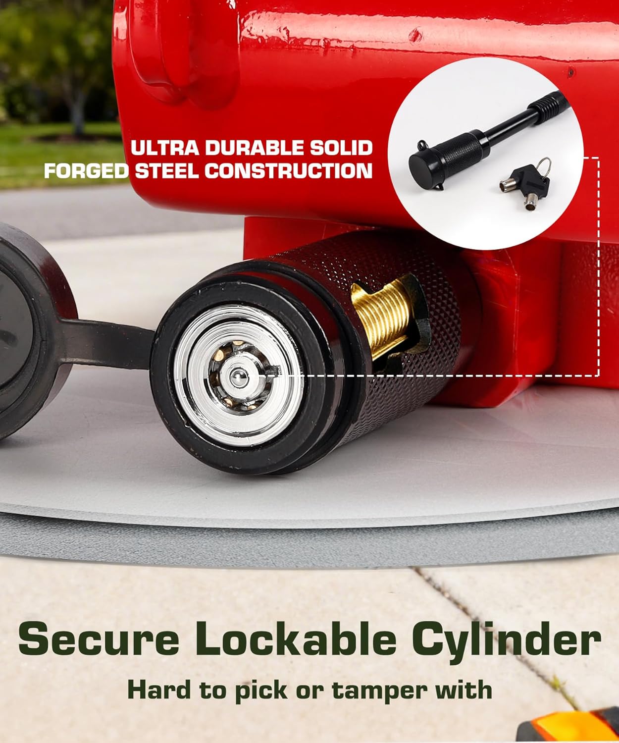 Trailer Lock, Heavy Duty Trailer Coupler Lock, Fits 2" & 2-5/16" Hitch, Secure RV Boat Camper Truck