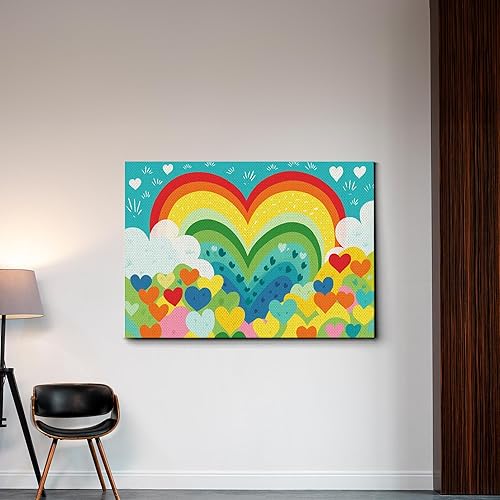 Miniatura 3 de Boho Nursery Wall, Rainbow Wall Decor Prints Art, Heart Art prints, Toddler Bedroom Bathroom Room Playroom Classroom Cute Modern Boho Print