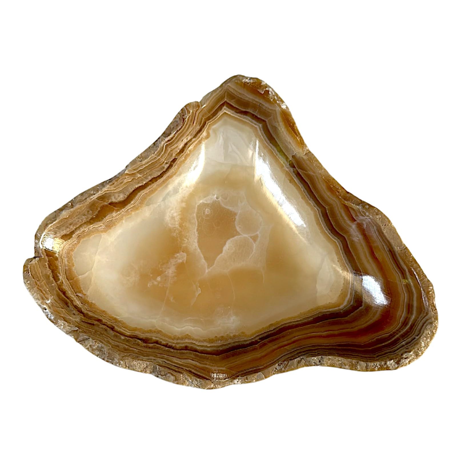 Centrotavola in Onice Scultura Naturale Ciotola Vassoio Decorativo Home Decor Italian Design L 27cm