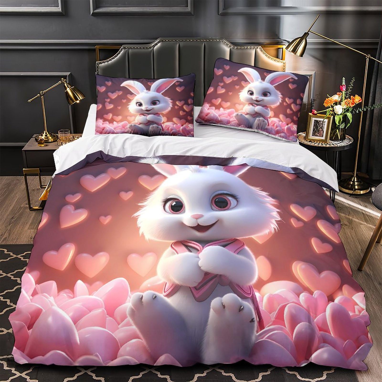 Housse de Couette Hypoallergénique en Microfibre Douce pour Lit Enfant