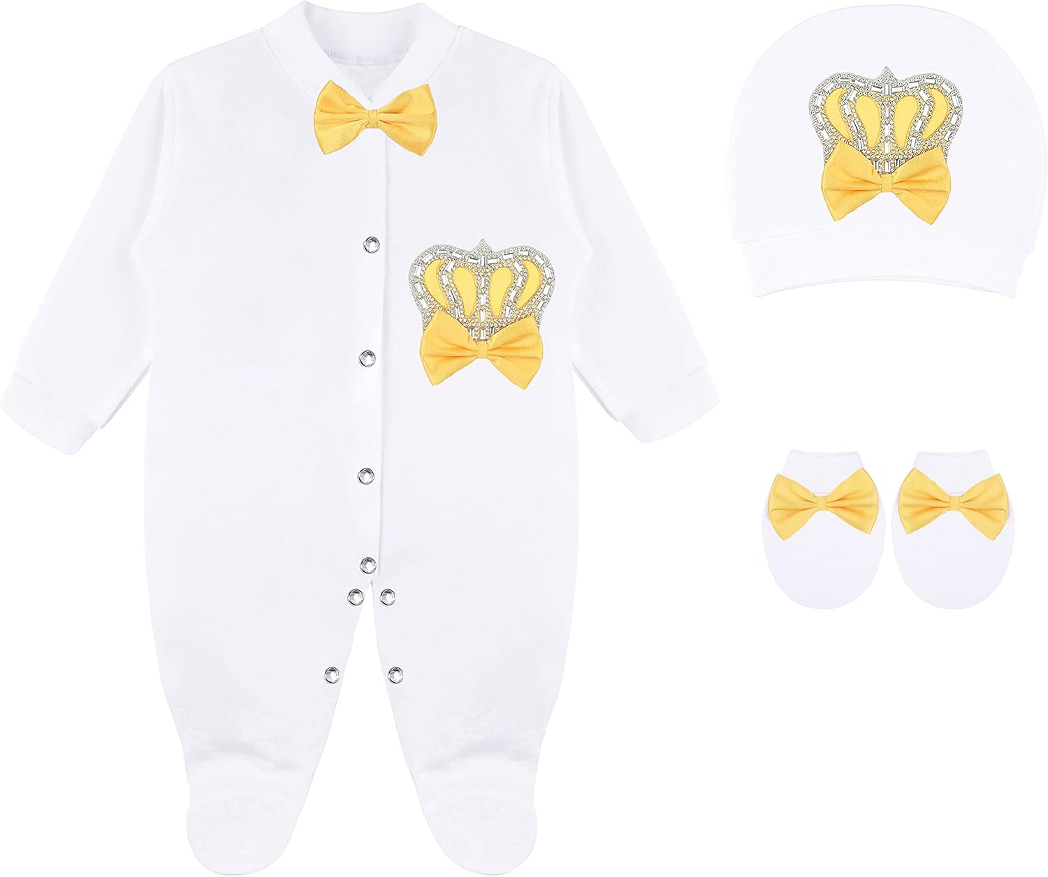 Lilax Baby Girl Newborn Crown Jewels Layette 3 Piece Gift Set