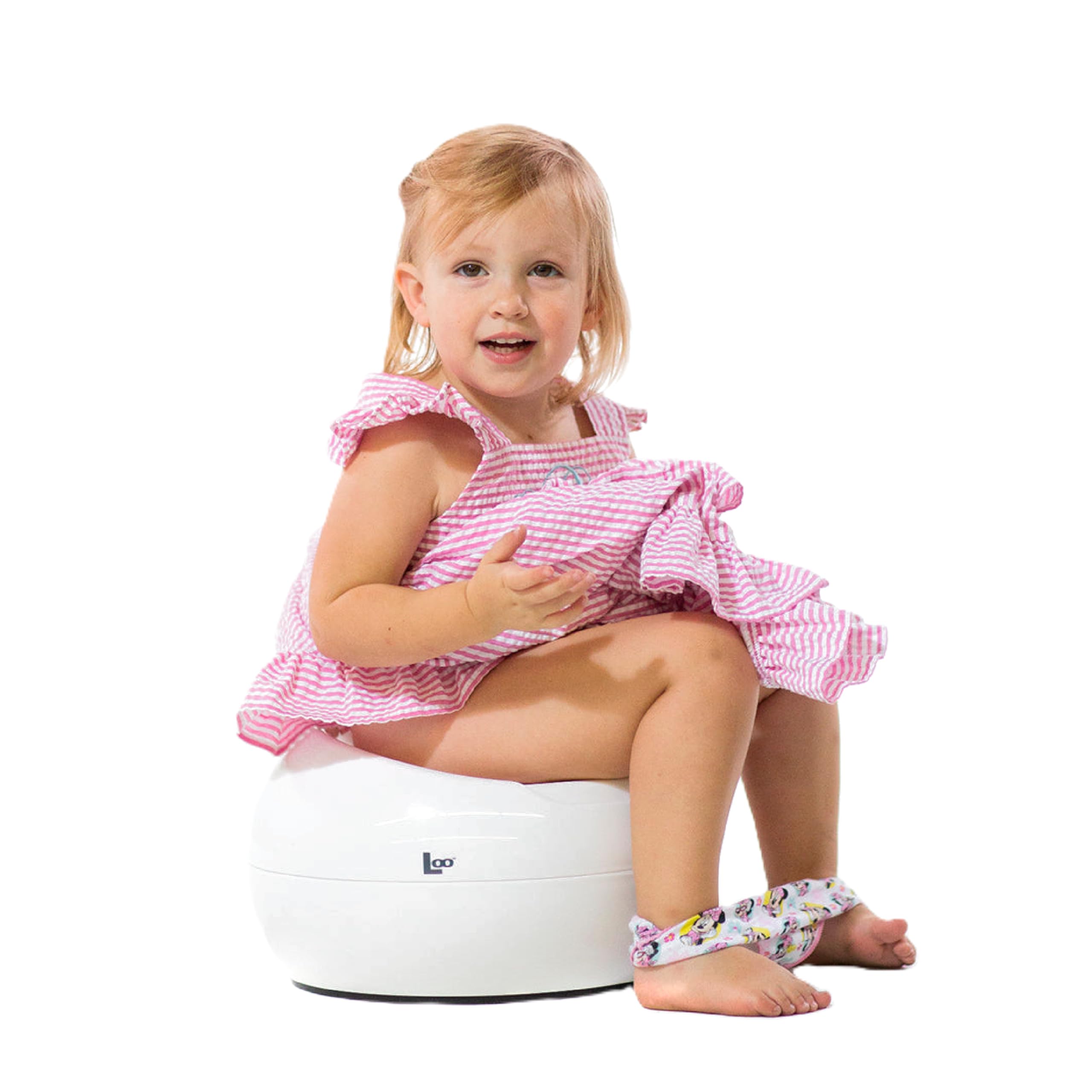 Inodoro de entrenamiento Joovy Loo con protección contra salpicaduras, cuenco interior extraíble, base antideslizante y perfil bajo antivuelco, libre de BPA, PVC y ftalatos, color blanco