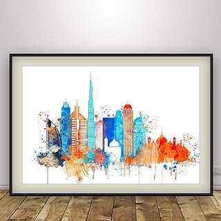 Dubai Decor, United Arab Emirates, Dubai Art Print, Dubai City, Travel Art, Dubai Gift, Emirates Home Decor, Typography art, Wall Decoration, Unframed print
