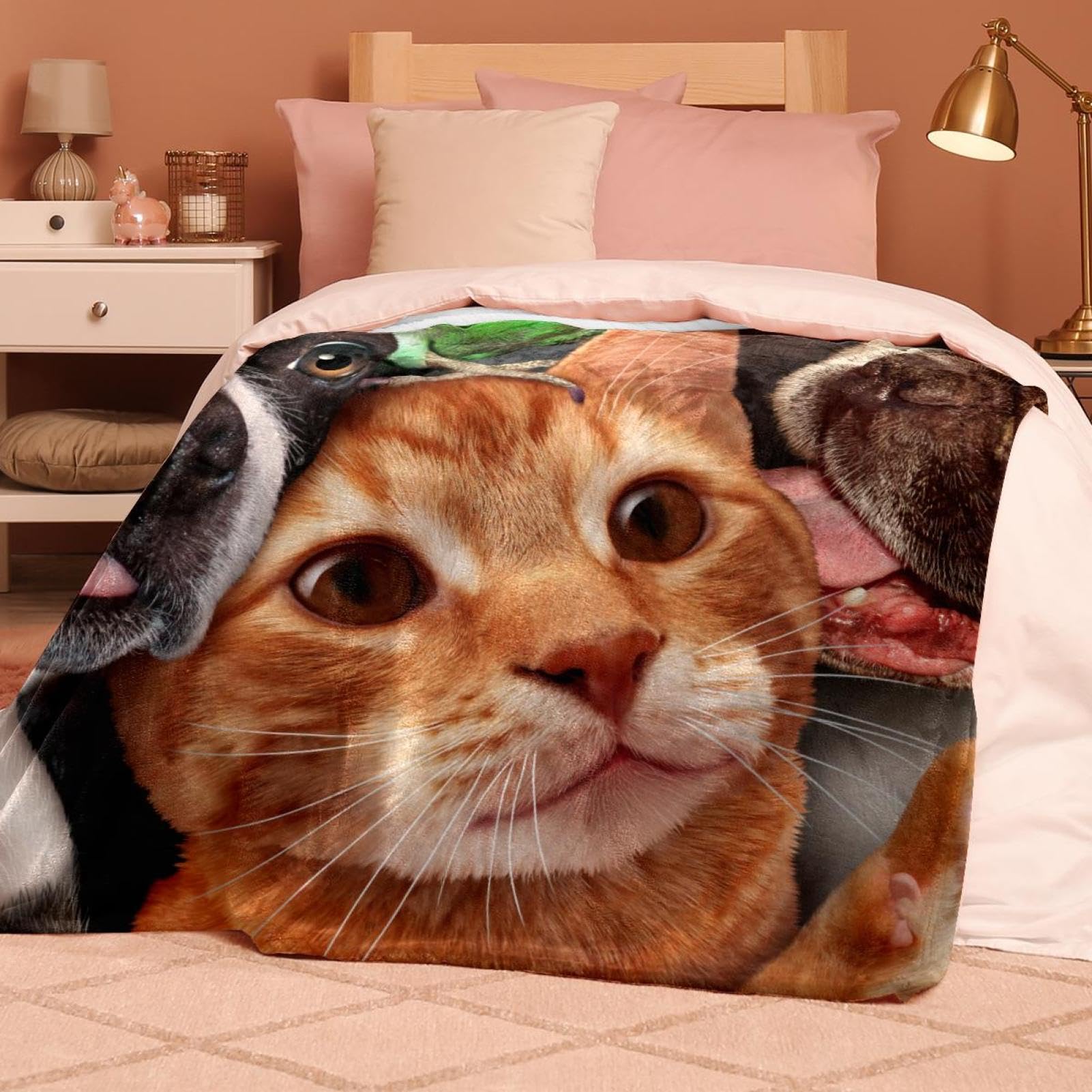 Couverture Polaire Chien Chat Hamster Couverture Microfibre Chaude Et Douce Jeté De Canapé Couverture 150×200cm