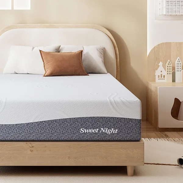 Sweetnight Twin Mattress, 12 Inch Gel Bamboo Charcoal Memory Foam Mattress for Cooling Sleep & Pressure Relief, Plush with Motion Isolation, in a Box, Luna, Gray+White, (SN-M01506-12-T)