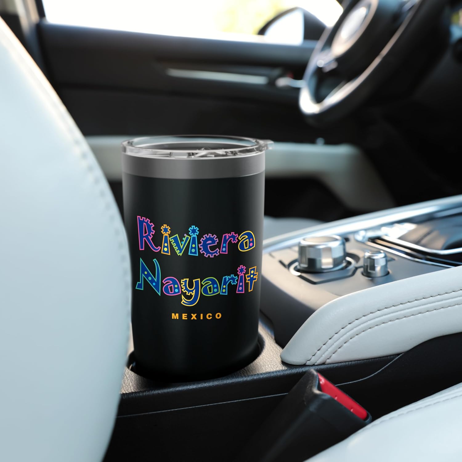 Riviera Nayarit Mexico Tropical Typographic Design Stainless Steel Insulated Tumbler