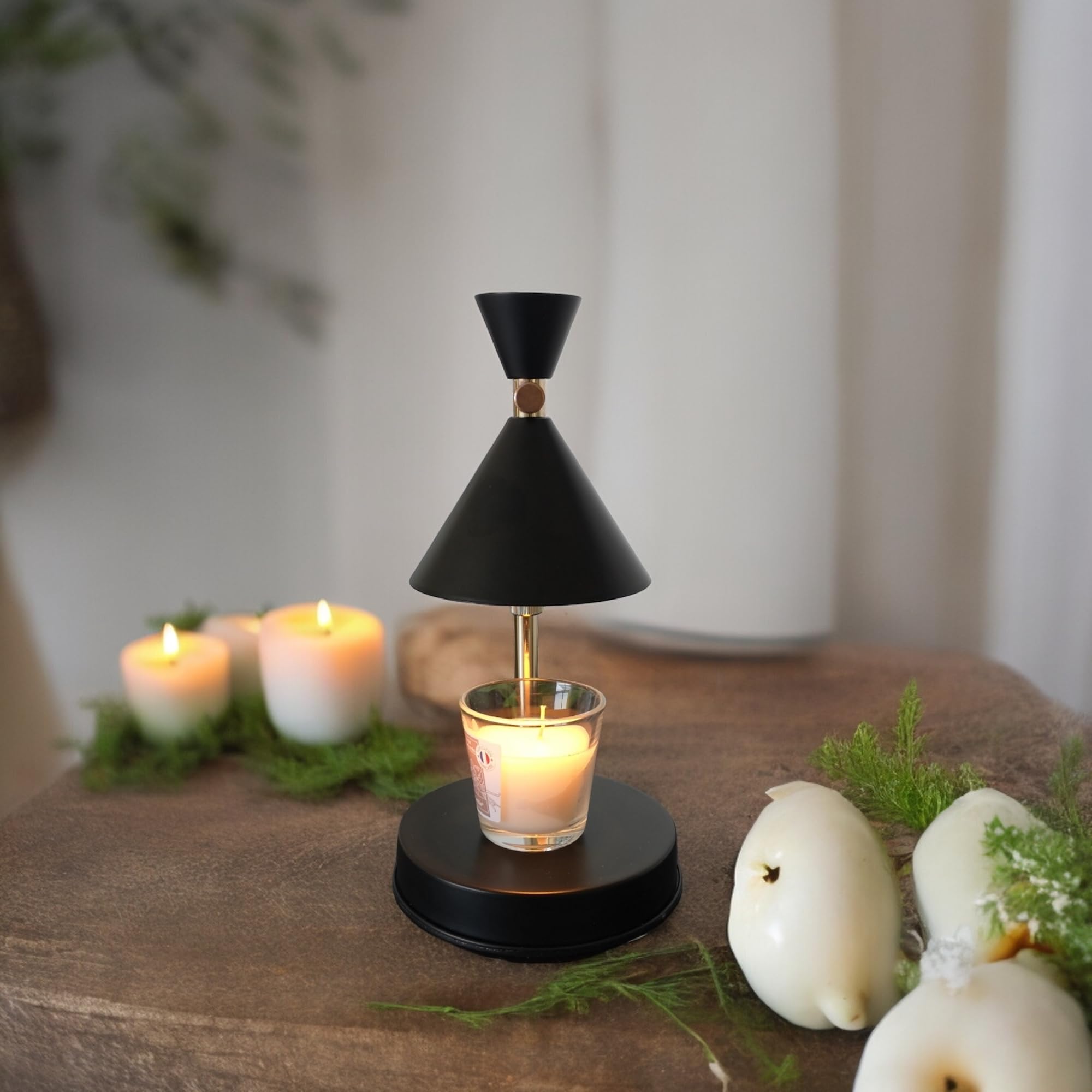 Zen'Arôme Duftkerzenwärmer Candelino - Elektrischer Duftkerzenbrenner - Verbreitet Düfte ohne Flamme oder Rauch - Verlängert die Brenndauer von Kerzen - Integrierter Dimmer - Höhenverstellbar.