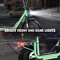 Vista 47 de Caroma Electric Scooter with Seat, Max 30 Miles Range&20MPH Speed, Peak 800/1200W Motor, Foldable Electric Scooter for Adults and Teens, Commuter E