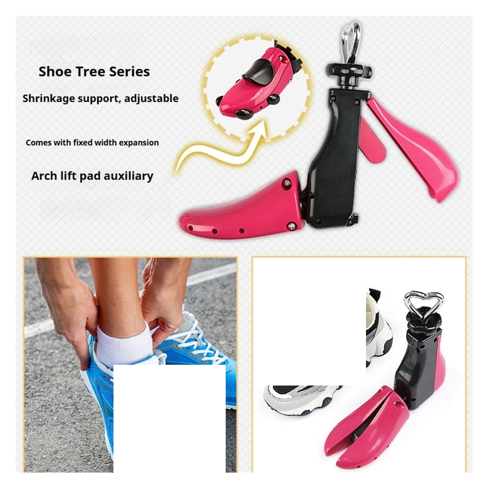 Expansor Zapatos 2 ensanchadores de Zapatos | Ancho de longitud ajustable for botas Zapatillas de deporte(EU40-47-Yellow)