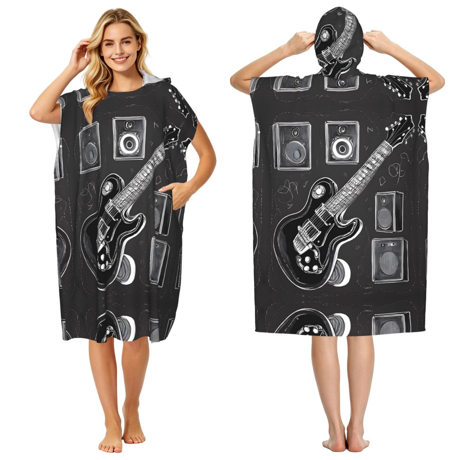 Poncho à capuche léger en microfibre séchage rapide adulte