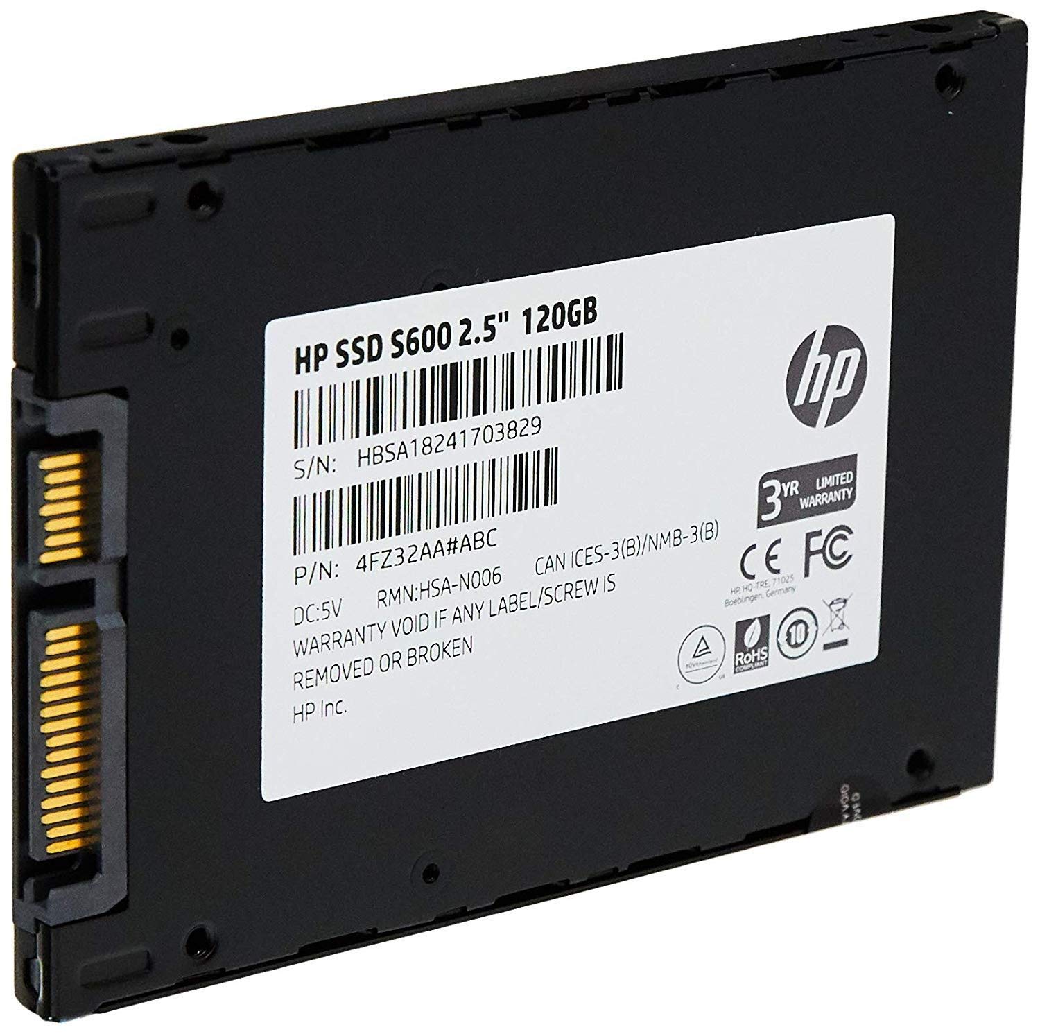 Image secondaire de HP - Disque SSD Interne S600 Series - Disque Dur SSD 120Go - Mémoire 3D TLC NAND Flash - Grande Vitesse de Lecture et d'Écriture