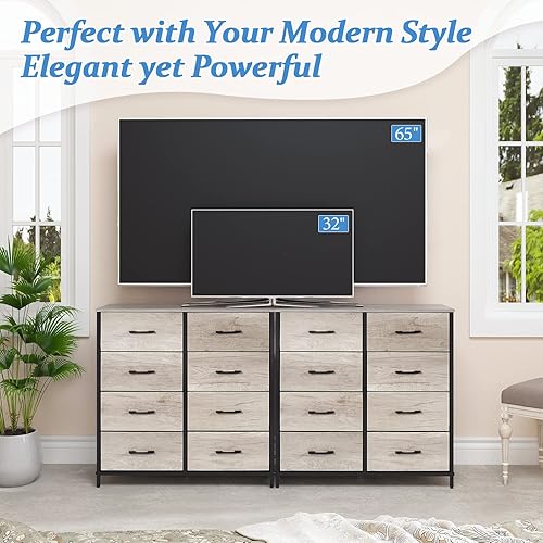 Miniatura 4 de LYNCOHOME Cómoda para dormitorio cómoda de 8 cajones para armario pasillo cómoda de tela para niños marco de acero resistente parte superior de