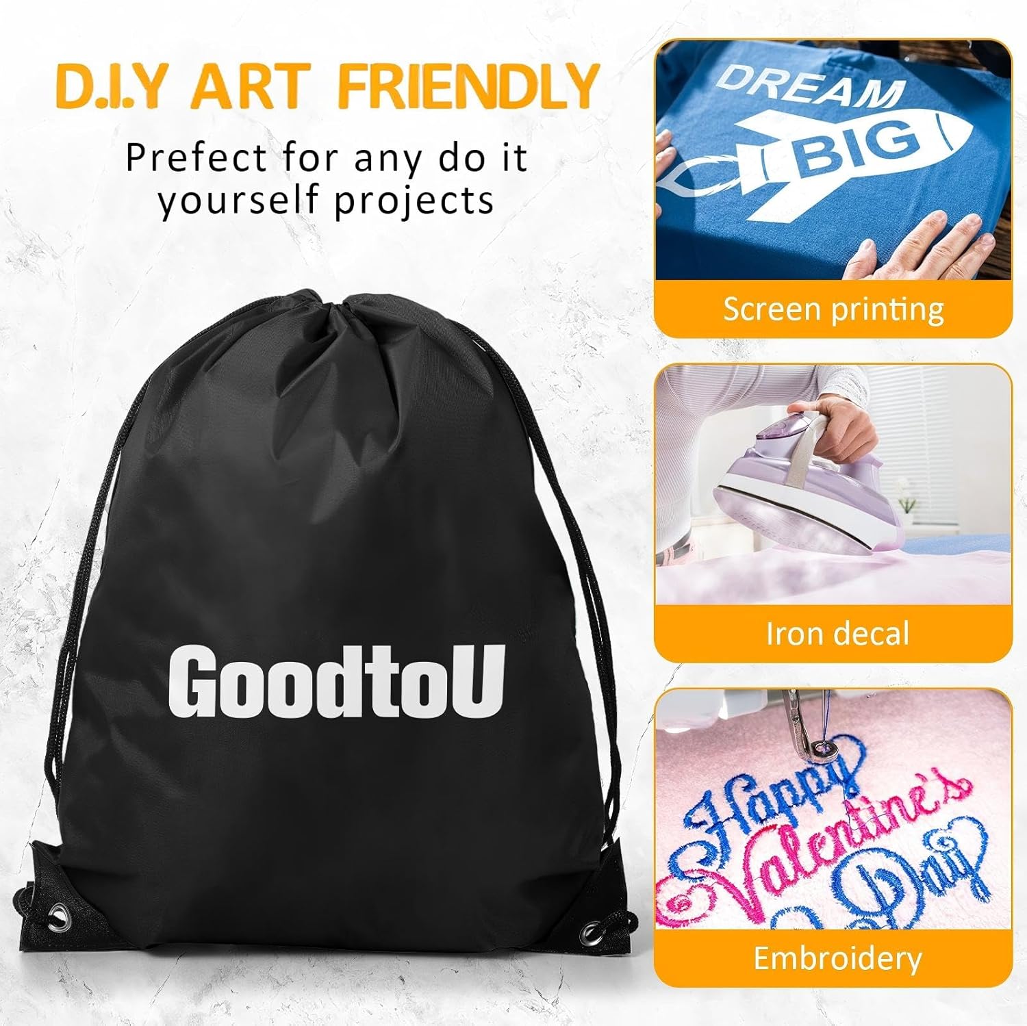 Shappy 60 Pieces Drawstring Bags Drawstring Backpack Bulk Sports Nylon Gym Cinch Bags for Women Men Sports Outdoor(Black) - Image 2