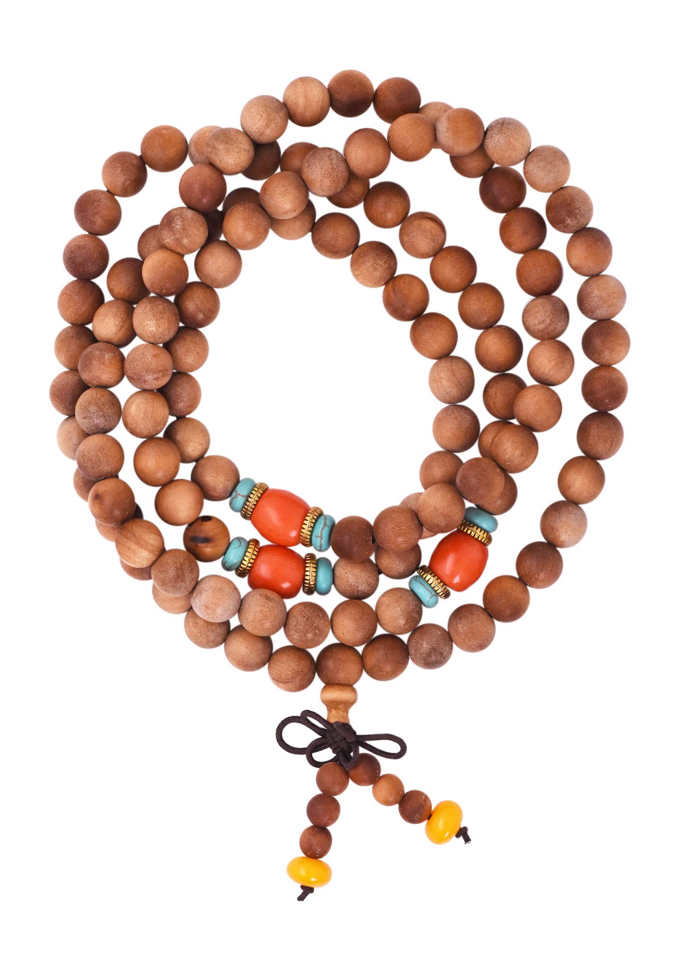 Amazon.com: Mandala Crafts Natural Wood Mala Beads Necklace – Japa