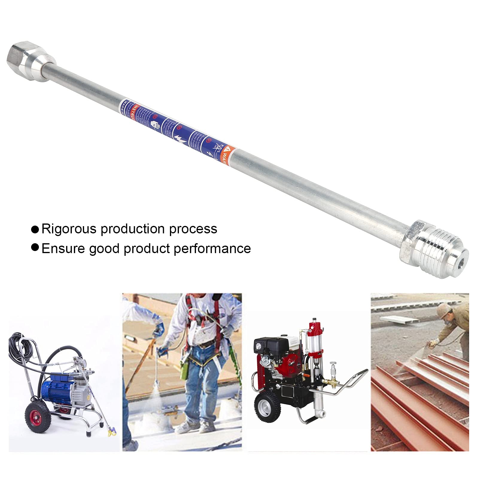 Varilla De Extensión Del Pulverizador, Puntas De Pistola De Pulverización De Pintura Sin Aire Aleación De Aluminio De Poste Universal Para Reemplazo(38cm)
