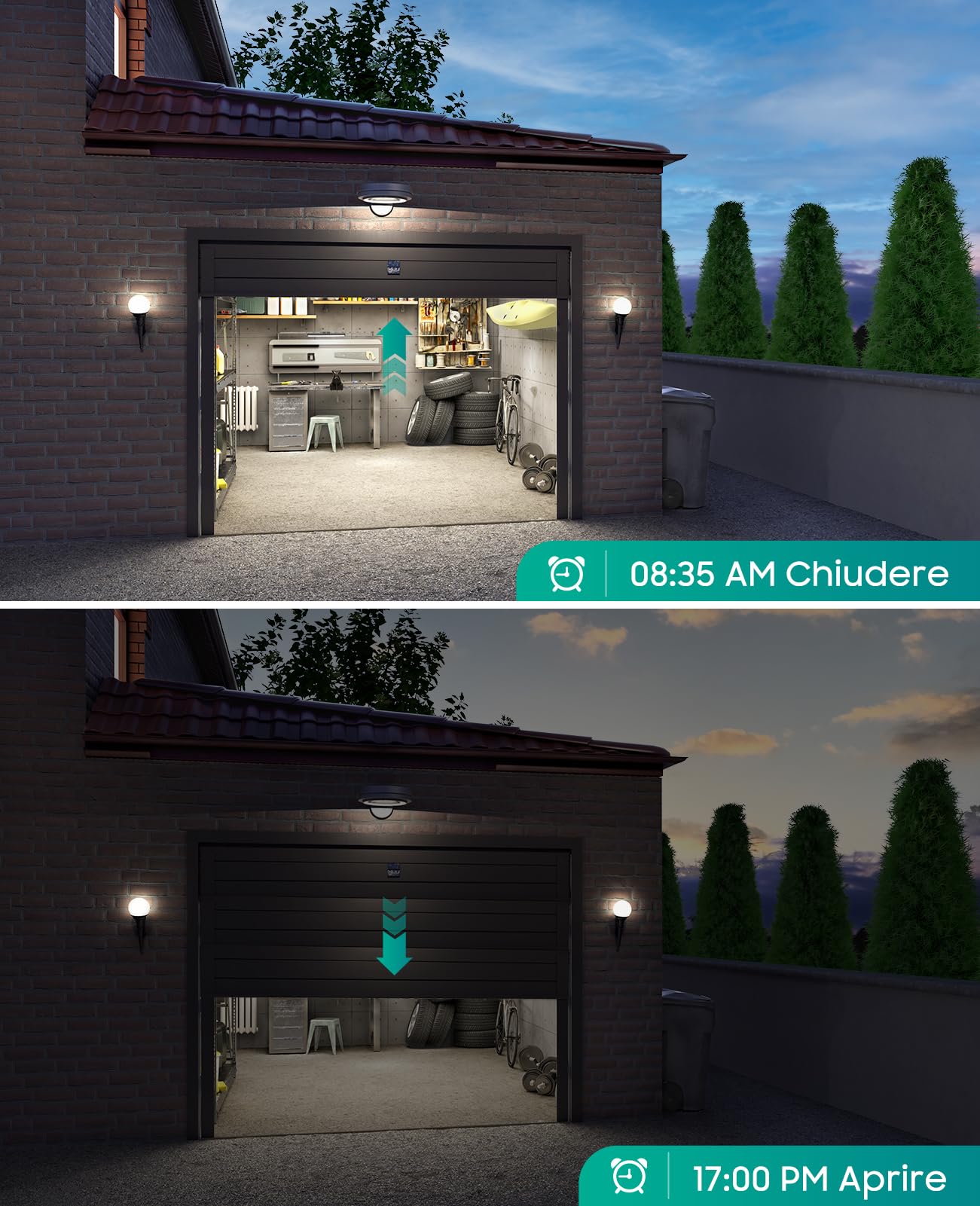 Yomogi Apriporta da Garage Wi-Fi, Modulo Interruttore Smart per Garage con Telecomando RF 2.4G, Controllo Vocale e Programmabile, Compatibile con Alexa/Google Home/Smartlife, Facile Installazione