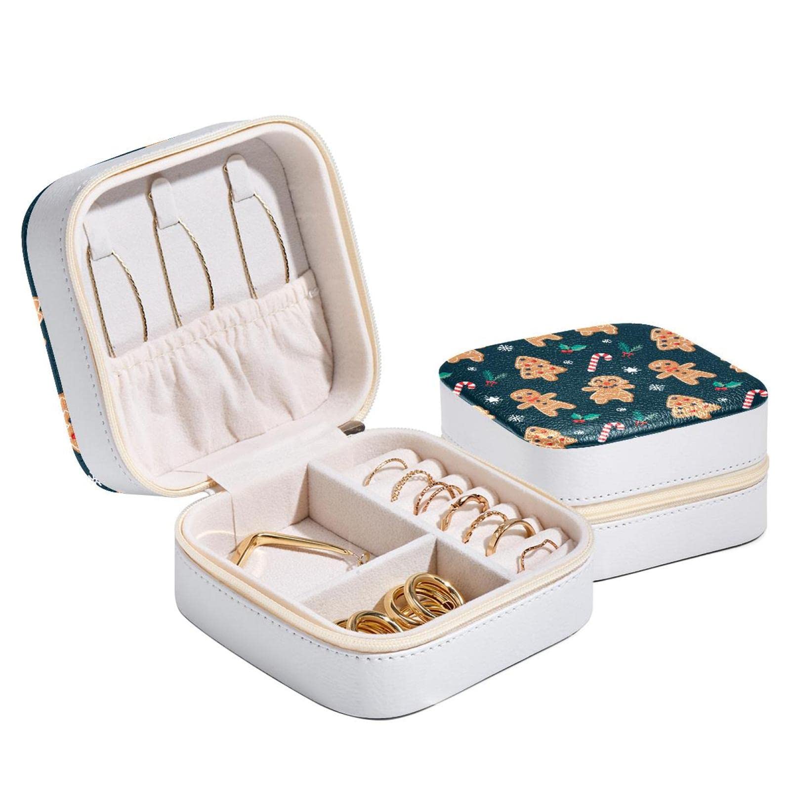Petite boîte à bijoux portable en cuir anti-mêlage pour toutes vos boucles d'oreilles