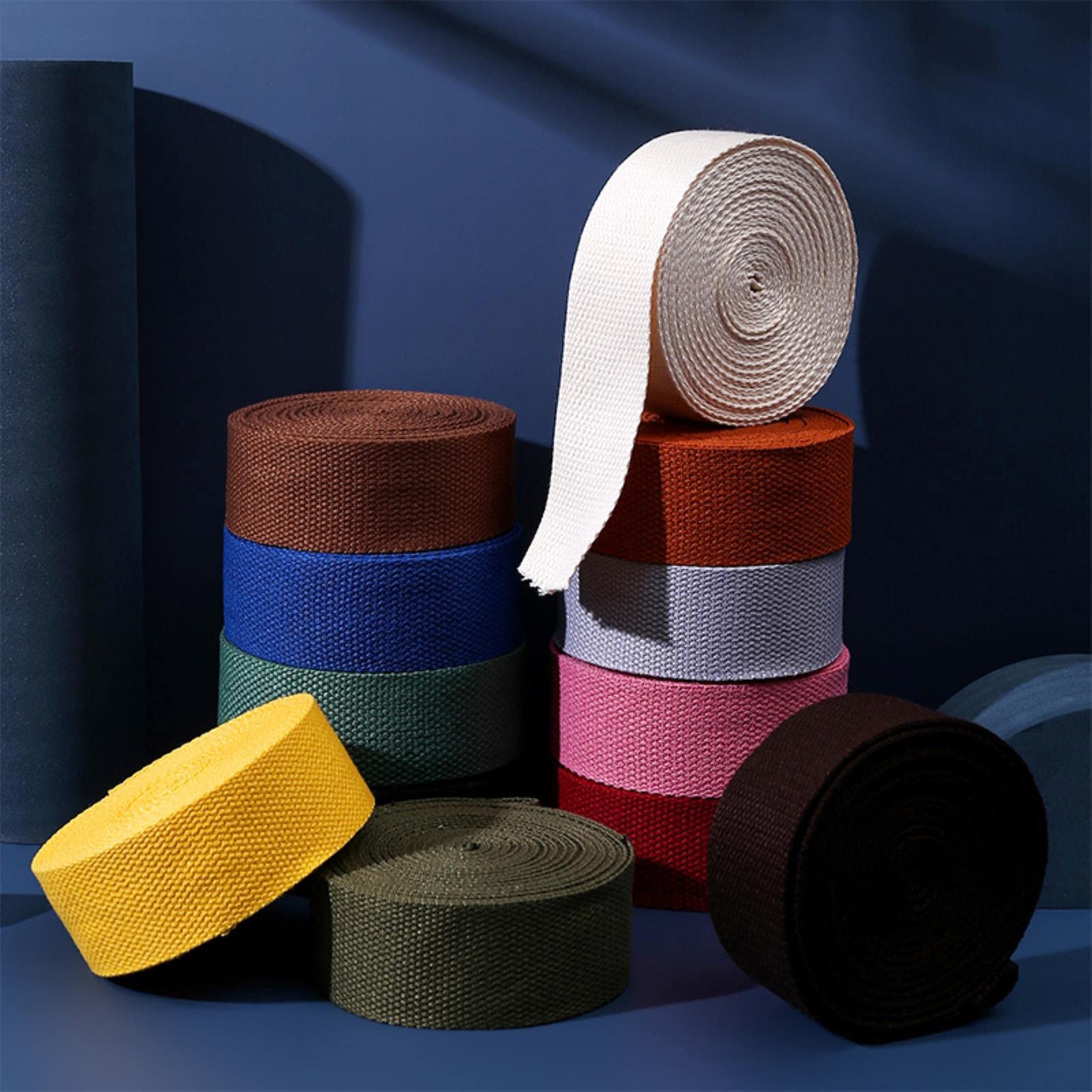 Sangle En Coton Vert – 10 Mètres, Largeur 15-50 Mm, Pour Sacs, Ceintures Et Projets DIY
