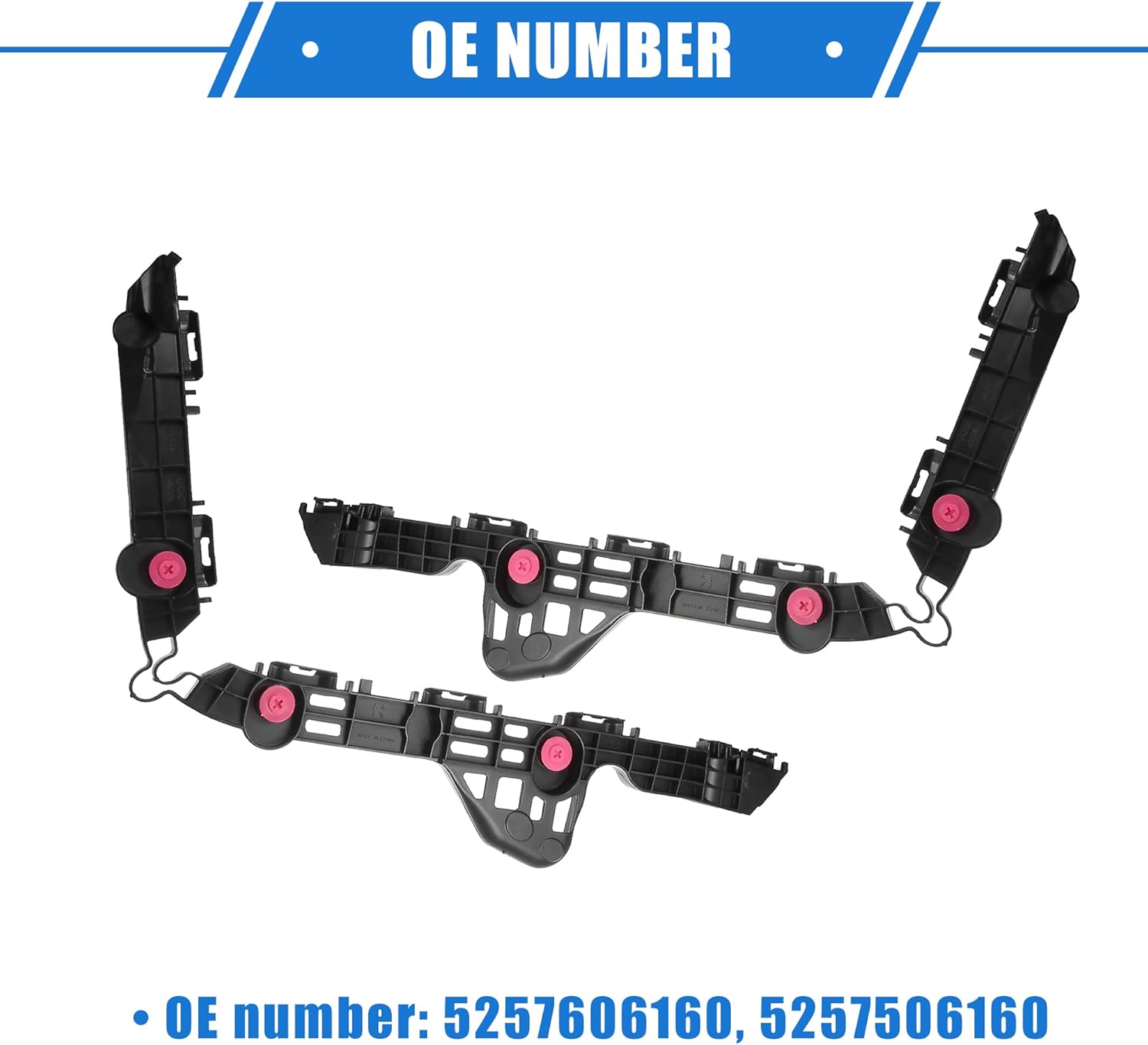 1 Pair Bumper Brackets Support Fender Cover Compatible for Toyota Camry 2018 2019 2020 2021 2022, Durable Plastic Black Rear Left Right Side