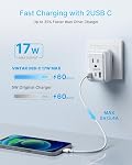 2 Adaptateur de prise de voyage européen Pack, VINTAR Prise d'alimentation internationale pliable avec 2 AC Sorties 3 USB Ports(2 USB C), Chargeur d'essentiels de voyage de type C pour le Canada vers la majeure partie de l'Europe Italie Espagne France