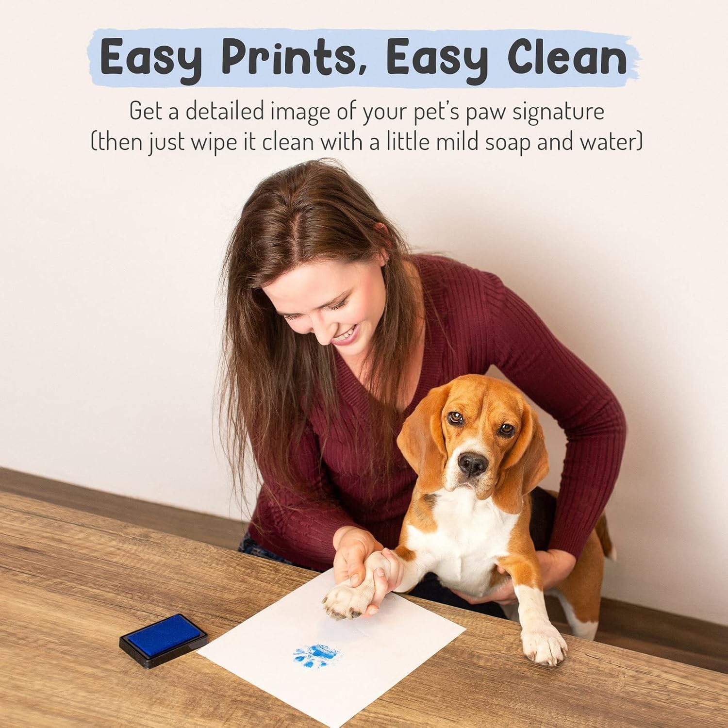 Forever Fun Times Easy-Clean Pet Paw Print Kit, Pink - Image 4