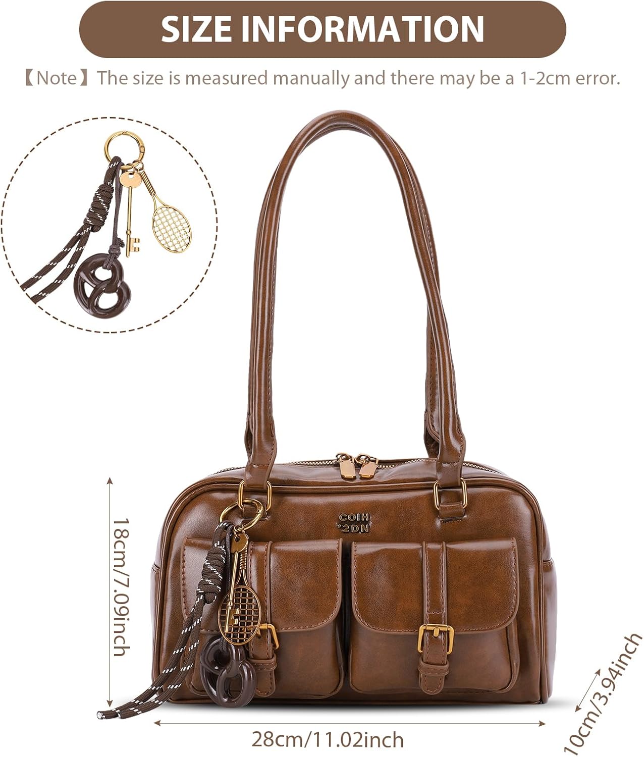 Shoulder Bag Retro Top Handle Bag Y2k 90s Multiple Pockets Designer Handbag Soft Trendy Underarm Purse