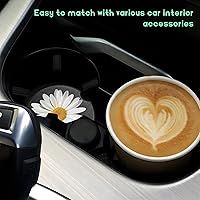 Vista 6 de 4 PCS Posavasos para Portavasos de Auto, Posavasos de Cerámica Absorbente Margarita Inserto para Portavasos con Muesca para Dedos, Lindos Posavasos