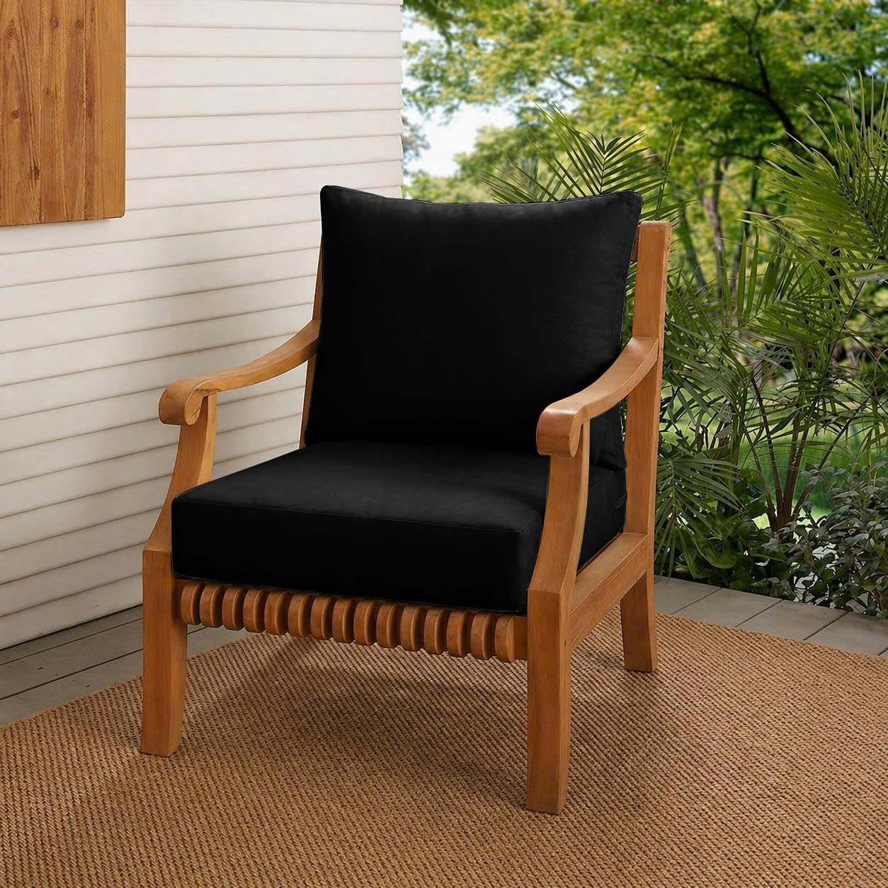 Prolinemax |Cover ONLY| Knife Edge Outdoor Deep Seat Cushion 23x24x6, Water Repellent, Patio Furniture Patio Cushion Slipcovers Replacement Seat Cushion Covers AD109